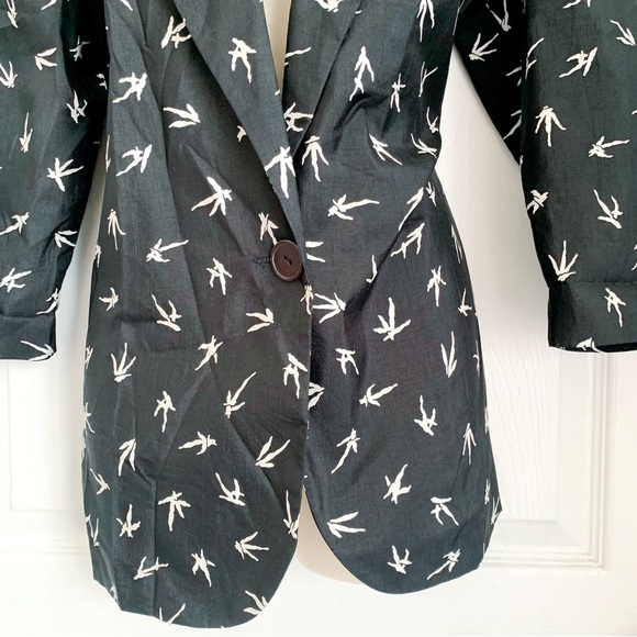 Vintage Black White Print Blazer - Picture 2 of 7